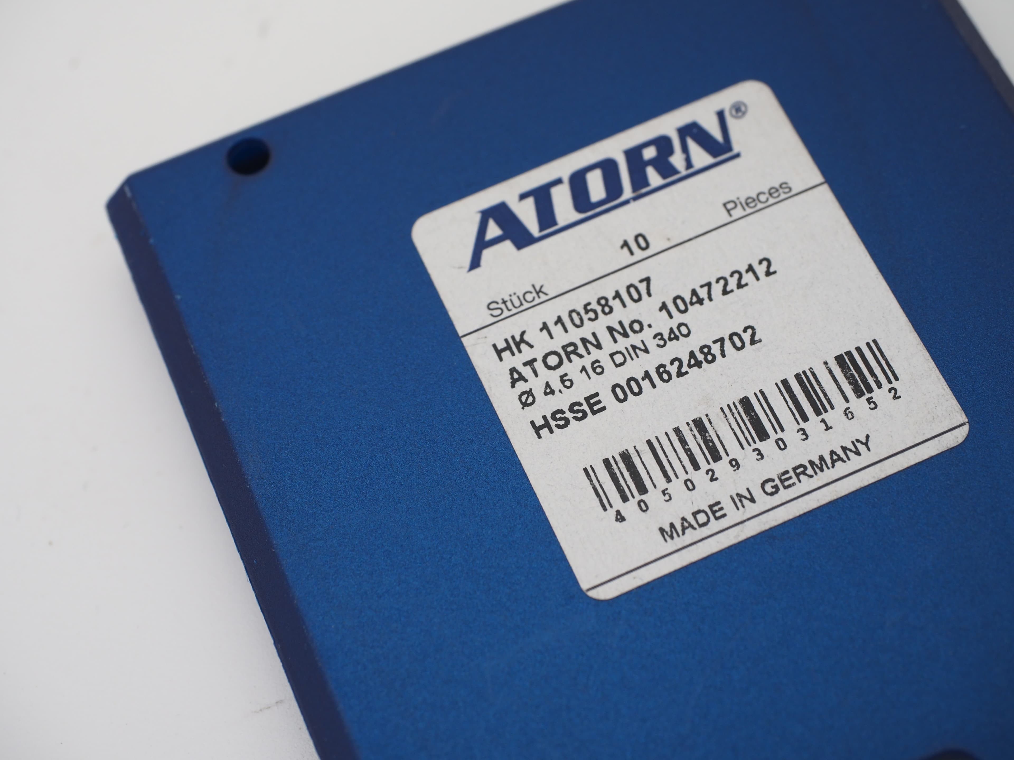 ATORN 10472212 HSS-E Spiralbohrer-Satz Ø 4,5 mm DIN 340 - 7 Stück, neu