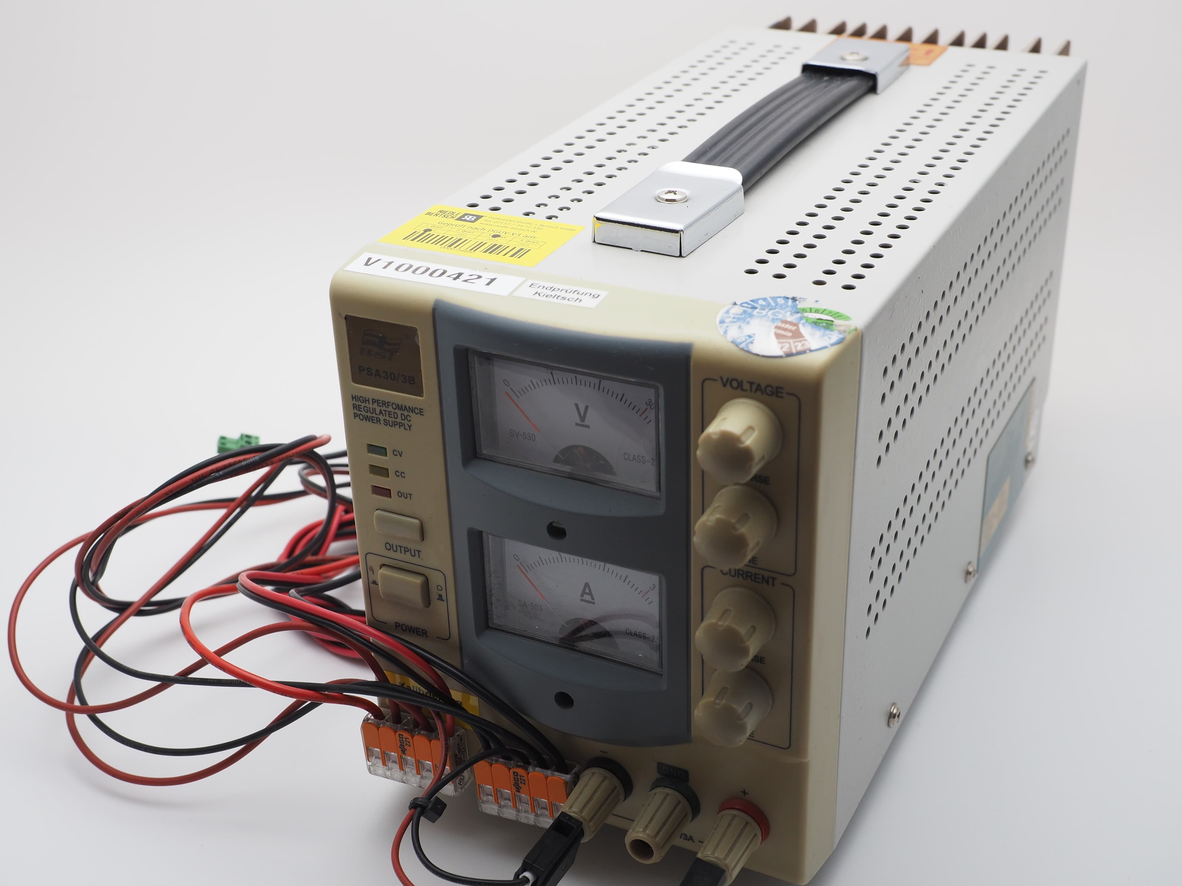 Labornetzteil BST PSA30 3B 0-30 V 3 A Nr V1000421 mit Kabelsatz