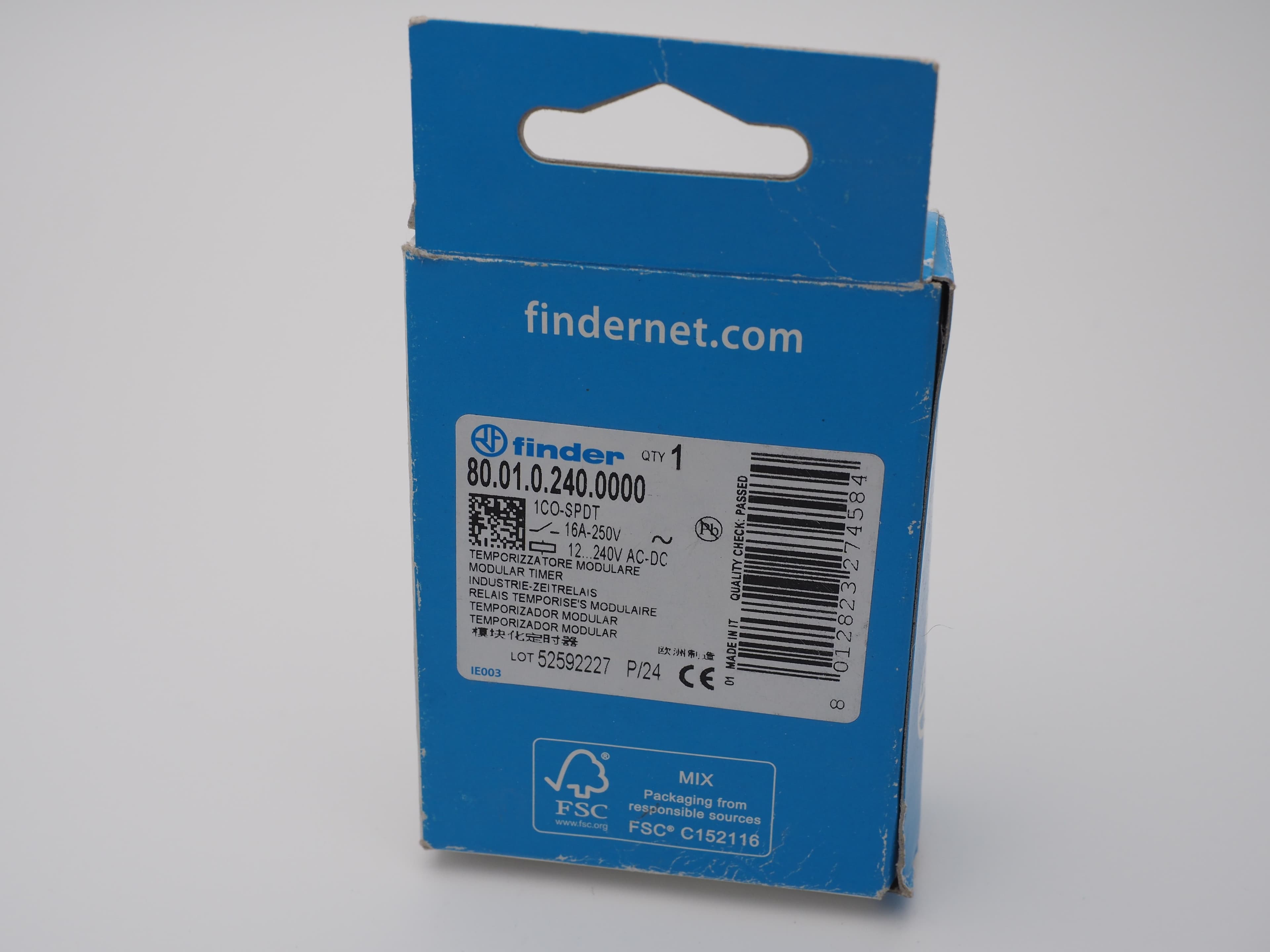2 Zeitrelais Finder 80.01.0.240.0000 mit Karton